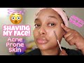 Shaving My Face! (Acne Prone Skin) 2020