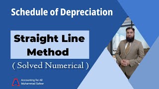 Solved Numerical on Straight Line Depreciation Method | Depreciation Schedule for Fixed Assets