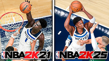 Poster Dunk With Anthony Edwards In Every NBA 2K