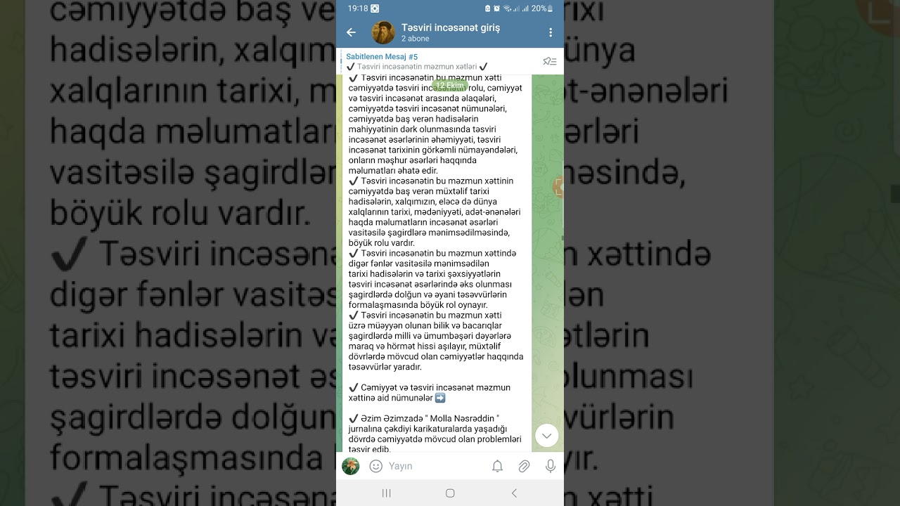 Təsviri incəsənətin məzmun xətləri (MİQ Müsahibə sualı)