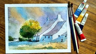 shadow light watercolor painting paint landscape david