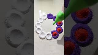 satsifay Rangoli for bigners।।step- by -step ASMR#rangoli #satisfying #asmr #shorts #yarn#art