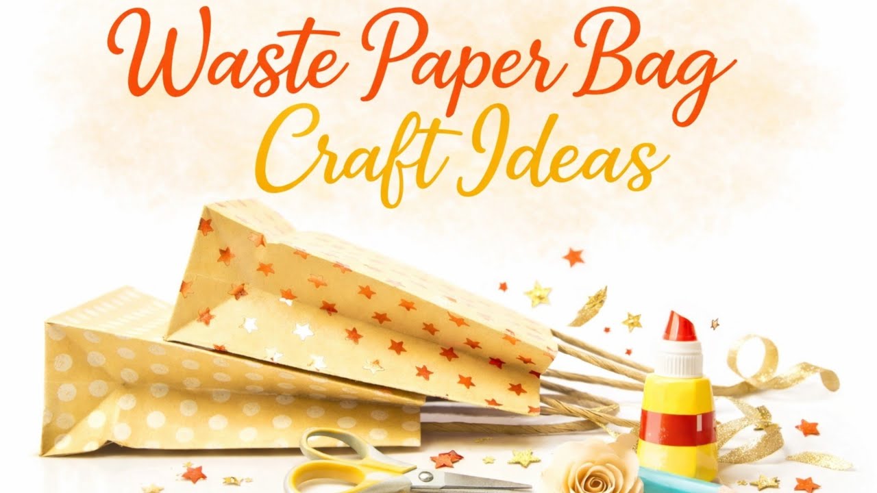 Amazing Waste Paper Bag Craft Idea | Easy DIY Paper Bag Reuse Decoration |