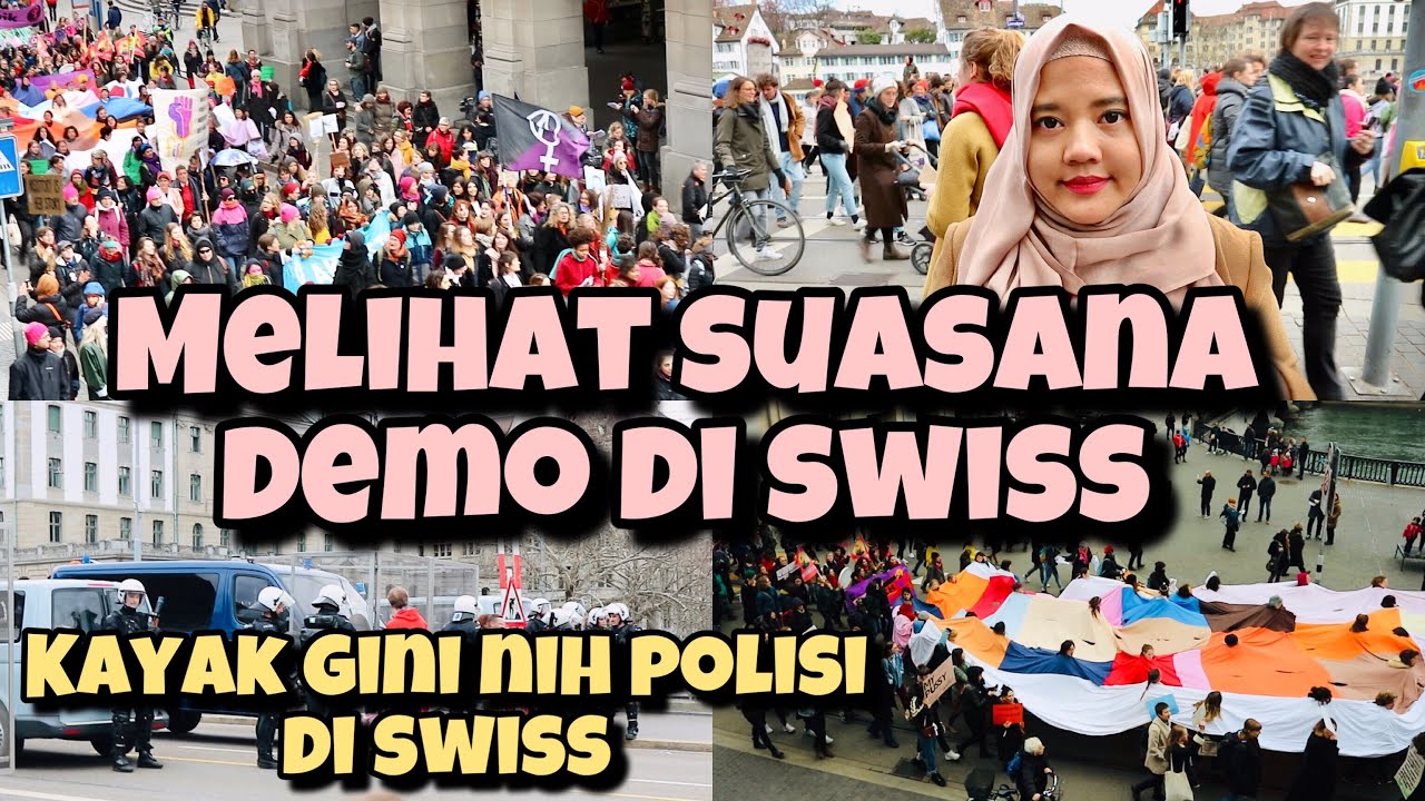 AKSI DEMONSTRASI DI ZURICH SWISS | POLISI DARAT DAN AIR  BERAKSI