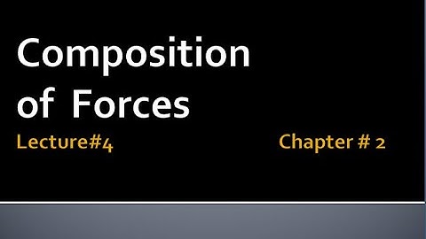 MATHEMATICS BSc& BS(HONs) CHAPTER 2.(COMPOSITION OF FORCES ).. MECHANICS ... LECTURE 4