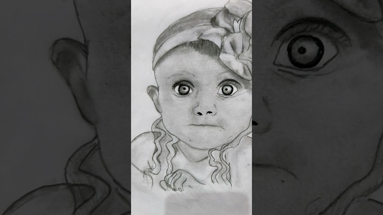 Very Cute Drawing Of A Baby||Imagination on paper||#shorts #ytshorts #drawing #cute #imagination
