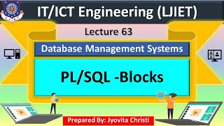 Details Lec-63_PL/SQL -Blocks | Database Management Systems | CE-IT-ICT Engineering News