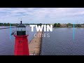 Twin Cities of the Menominee River. Marinette, Wisconsin and Menominee, Michigan | 4K drone footage