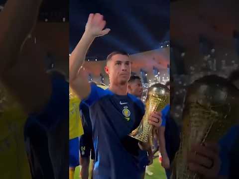 Cristiano Ronaldo Shows Arab Championship Trophy To Al Nassr Fans Shorts Ronaldo