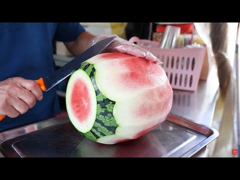 FRUIT NINJA IN KOREA - AMAZING FRUIT CUTTING SKILL - KOREAN STREET FOOD