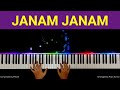 Janam Janam Piano Cover Tutorial Dilwale Ringtone Notes Chords Hindi Song Keyboard