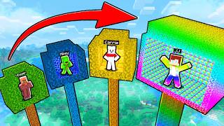 JJ and Mikey vs Friends TINY vs GIANT Tree House - Maizen Minecraft