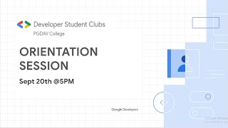 DSC PGDAV Orientation Session #orientaion #dsc