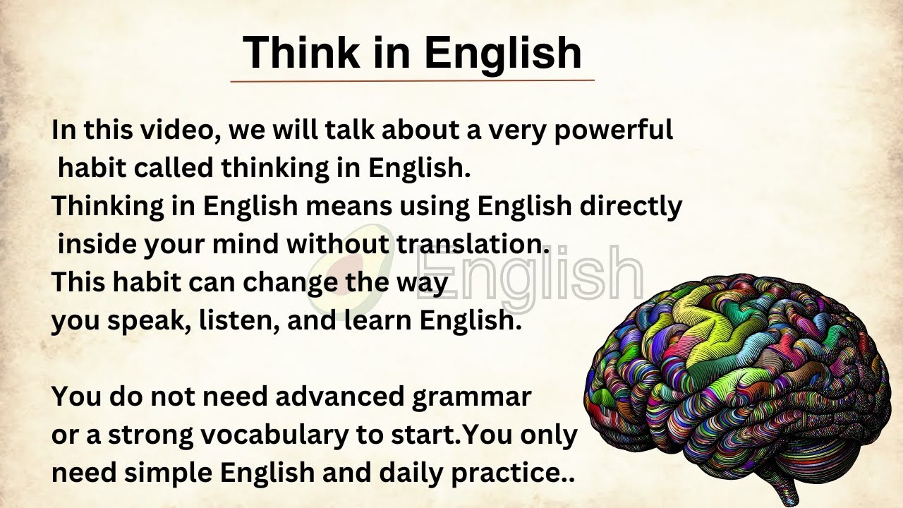 Think in English | learn English fluency | Graded reader 