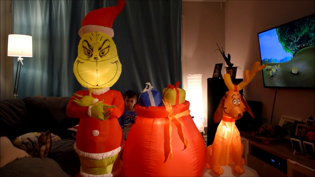 Grinch and Max Airblown Inflatable Christmas unboxing YouTube