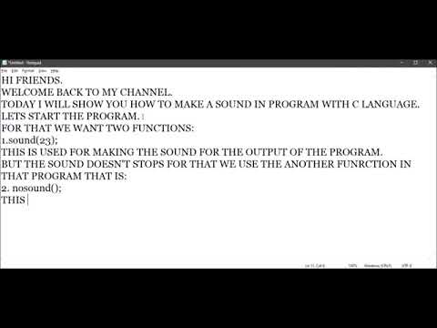 How to make a sound in program with C language