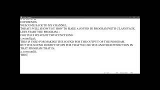 How to make a sound in program with C language