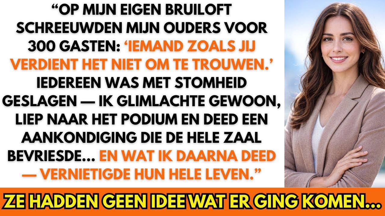 “Op mijn bruiloft vernederden mijn ouders mij — tot mijn onthulling 300 gasten liet verstijven…”