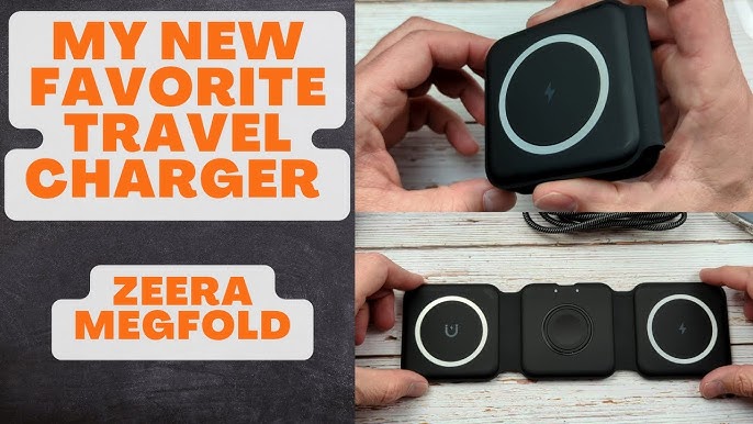 ZEERA MegFold: World's Most Portable 3-in-1 Foldable Travel MagSafe  Wireless Charger for iPhone 15,Apple Watch & AirPods