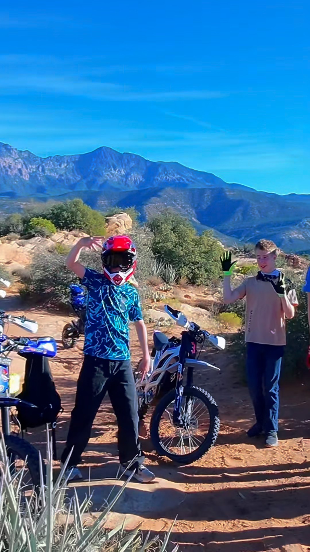 Riders on a morning scenic cruise winding through the hills above the Southern Utah valley floor