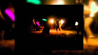 Fire dancers at the drum circle, miami beach