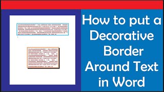 Celebrity How to Put A Decorative Border Around Text in Word Profile