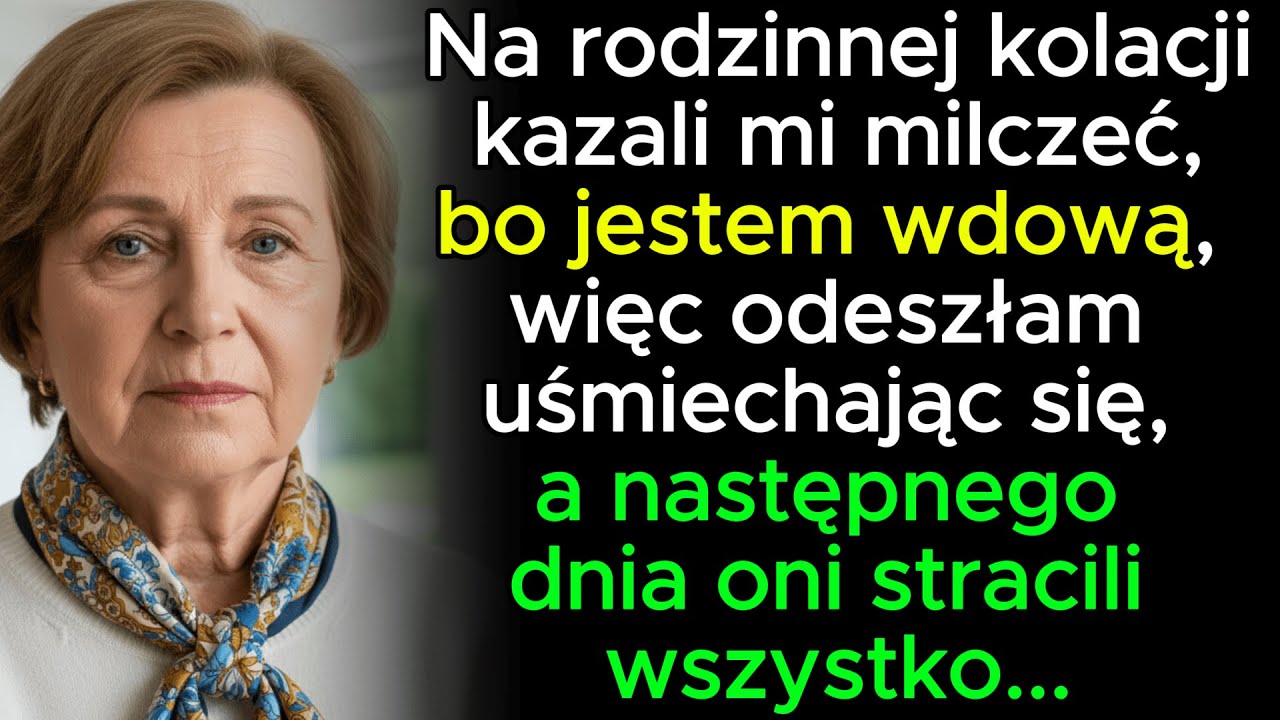 Podczas kolacji kazali mi milczeć, bo jestem wdową. Odeszłam… a następnego dnia stracili wszystko.