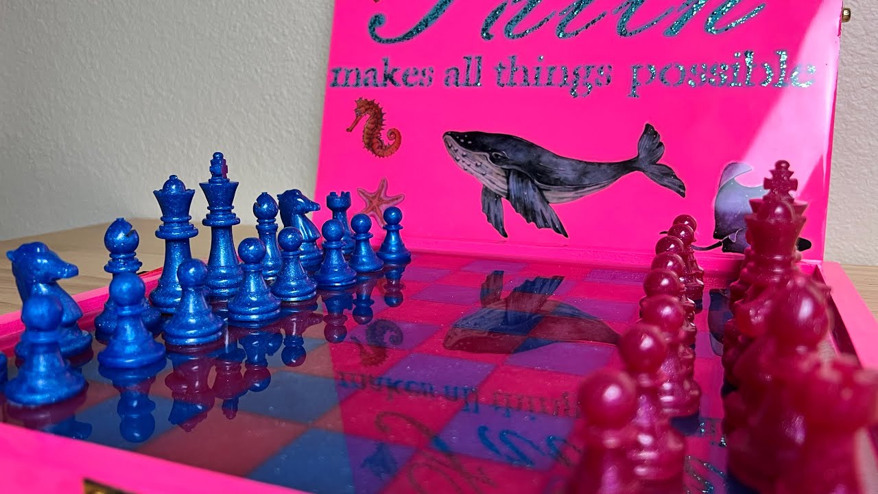 #39 Gorgeous Resin Chess Board Set with storage box/Step By Step for Resin Beginners/#Resin Art