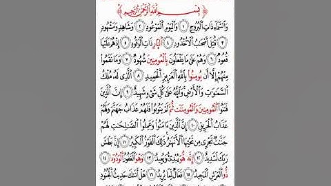 سورة البروج للشيخ حسين عشيش برواية السوسي عن أبي عمرو البصري