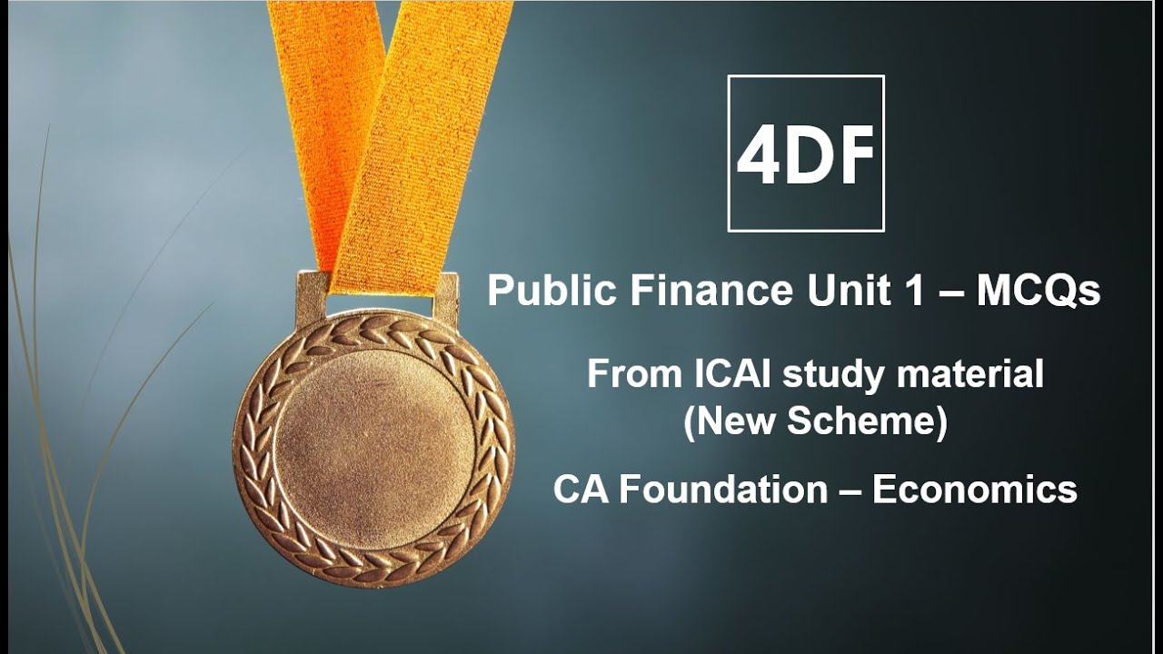 Public Finance | Unit 1 | CA Foundation Economics | New Syllabus | Solved MCQs
