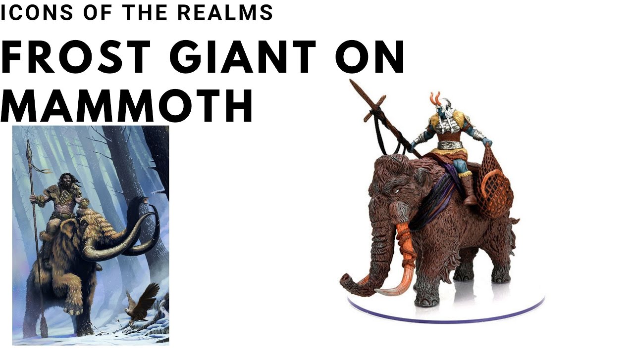Icons of the Realms: Frost Giant on Mammoth Miniature - Wizkids Prepainted Miniatures