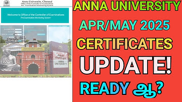 Anna University Apr/May 2025 Certificates Update 👍#annauniversity#certificate#regulation2021 #r2021