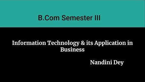 Unit 1: Information Technology and Business - Types of Information System - TPS