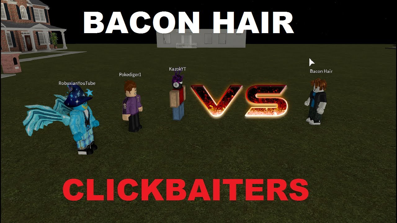 Bacon Hair Vs Clickbaiters Saving Youtube Roblox Mini Movie By - roblox guest vs bacon hair