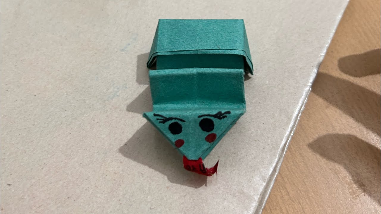 Origami paper jumping snake# paper craft# fun