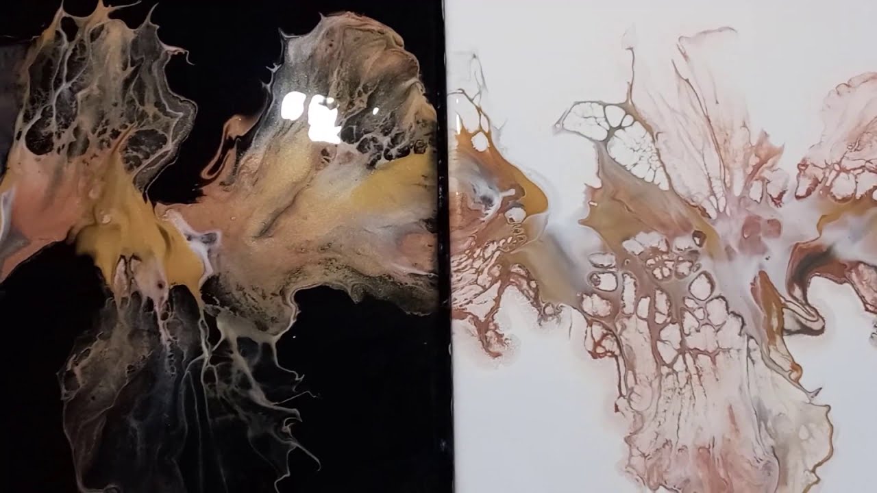 METALLICS ACRYLIC FLUID ART PAINTING ~ MAGNIFICENT DUTCH POUR TRIPTYCH ...
