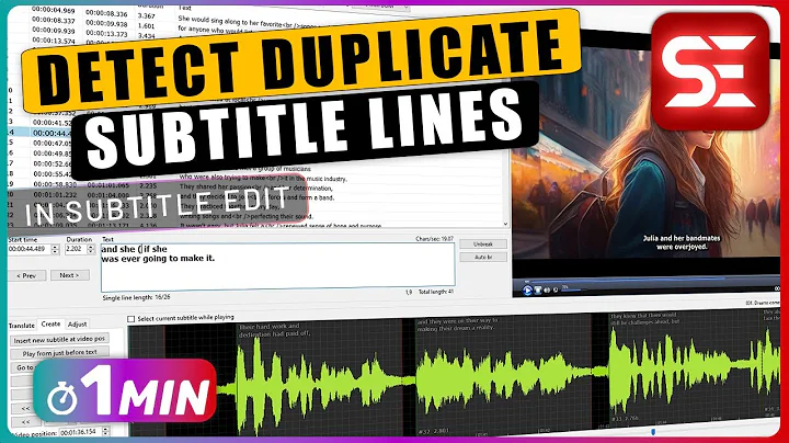How to DETECT DUPLICATE Subtitles in Subtitle Edit