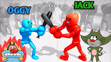 NOOB vs PRO vs HACKER | In Ragdoll Fighting | With Oggy And Jack | Dr. Octavius Gamer | ALL Levels