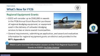 Massachusetts Dredging Program FY26 Construction Grants Information Session