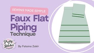 How to Sew Faux Flat Piping | Easy No-Cord Piping Technique Professional Finish | Rida Design Trend