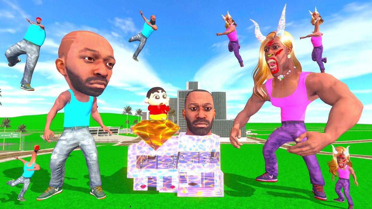 Franklin Fight With Pink Lady Monster Franklin To Save His Diamond House In Indian Bike Driving 3D: