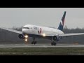 Boeing 767-300ER Azur Air crosswind winter landing in storm and gusts up to 37 knots