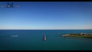 Drone 4K Aerial Kenosha Wisconsin Rock Island Lighthouse 2