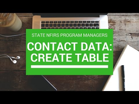 Creating a Table: Contact Database
