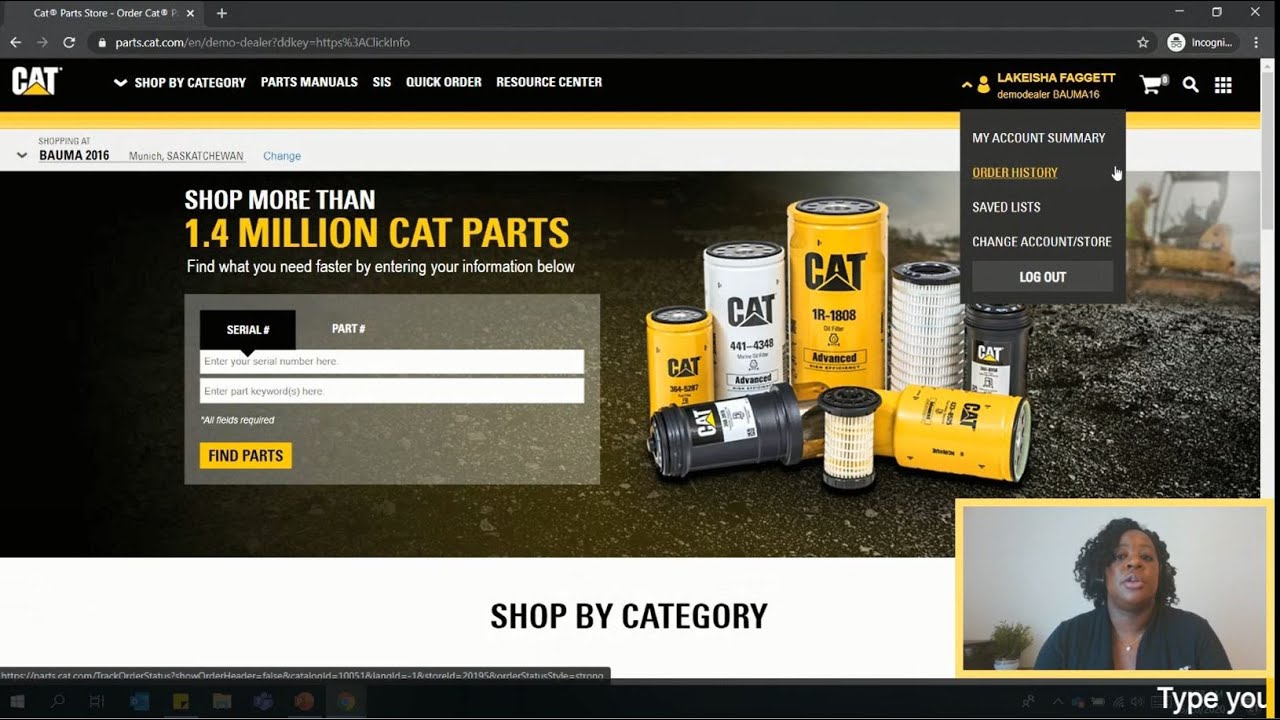 Cat® At Home Series – Learn to Buy Parts Online with Ecommerce Specialist Lakeisha Fagget