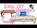 Yard Sale Find | NO SEW Bench Makeover with Perfect Corners| Easy DIY Upholstery | Furniture Flip