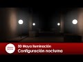 3D Maya 232 Iluminación Escena nocturna