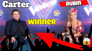 Carter Rubin winner of season 19 of 'The Voice,' with Gwen Stefani
