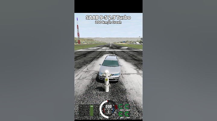 Saab 9-5 2.3 Turbo Acceleration 0-100-200 kmh And Crash Into Hydrant