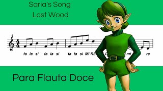 🎶 Saria's Song Lost Wood Para Flauta Doce   Partitura com Notas
